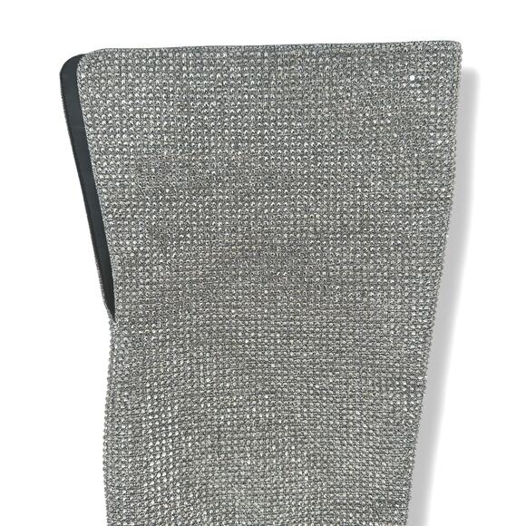 Gianni Bini Queen Bee Silver Rhinestone Over the Knee Boots Womens Sz 6 - Picture 7 of 11